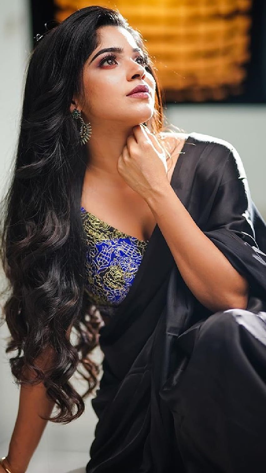 Beauty 87, Divya Bharathi, actress, saree HD phone wallpaper