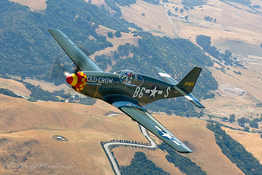 Old Crow, p51 mustang, mustang, ww ii, planes, fighter aircraft, airplanes, aircraft, vintage, fighters HD wallpaper
