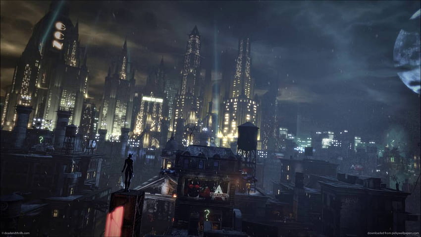 Tetti di Gotham City / Arkham City (Batman), skyline di Gotham City Sfondo HD