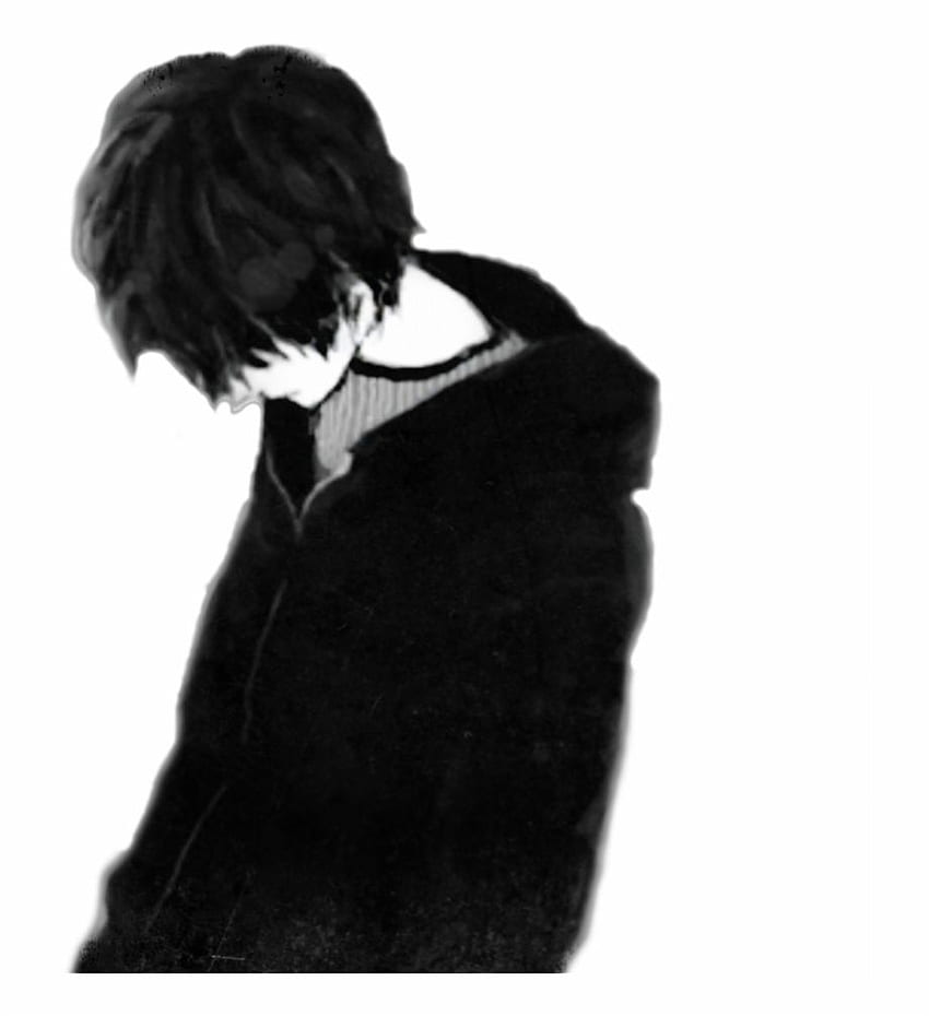 Sad Boy Black Only Me Anime Boy - 슬픈 아니메 가이 Png. 투명하고 우울한 애니메이션 소년 HD 전화 배경 화면