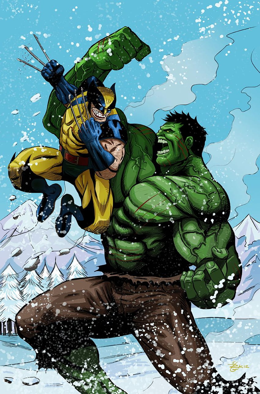 Hulk Vs Wolverine Fun Battle Android Red HD phone wallpaper