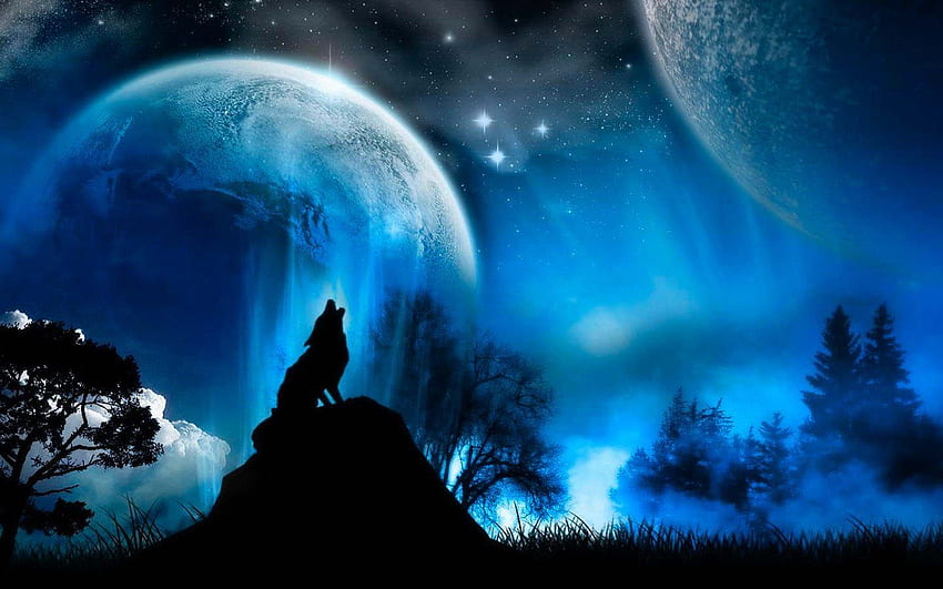 Blood Moon Wolf.. ir moon in water iphone 5 moon, Blue Moon and Wolf 高画質の壁紙