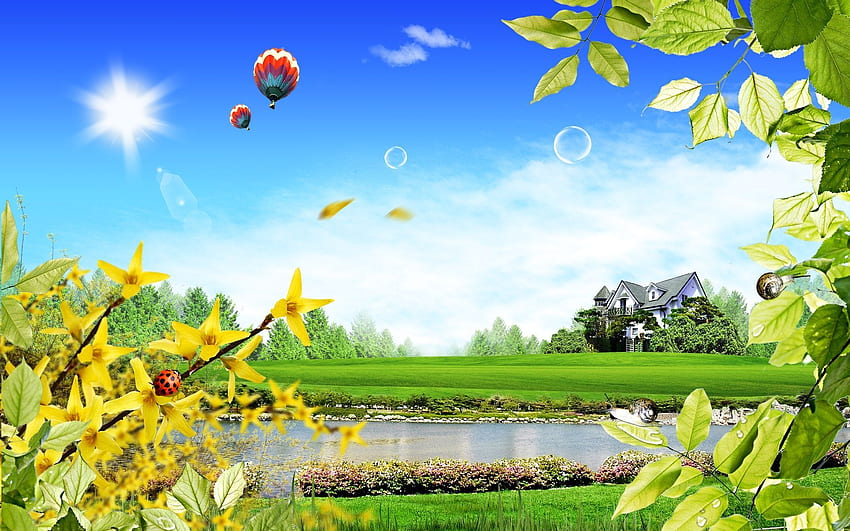 Beautiful 3D for background - Wallpap. , 3D nature , background, Scenic Summer HD wallpaper