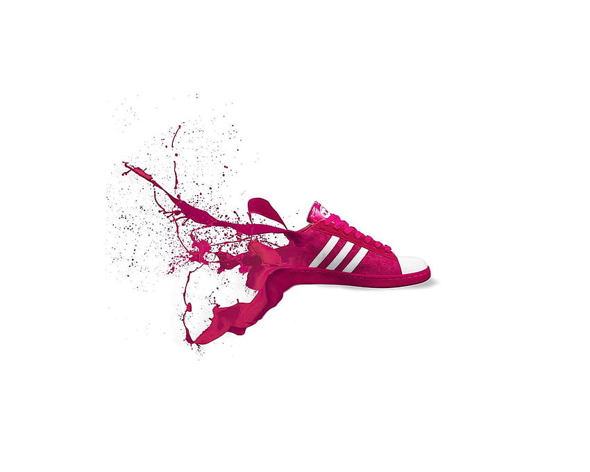 Adidas Rojo Zapatos Zapatillas Logo Art Splash fondo de pantalla