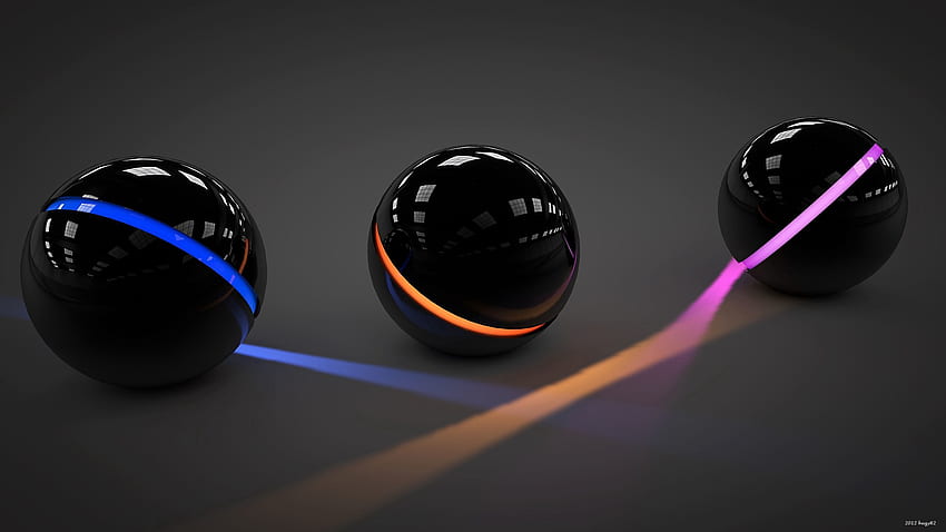 ส่องแสง แสง 3D นีออน แก้ว ลูกบอล วอลล์เปเปอร์ HD