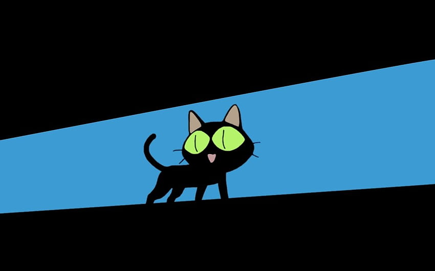 黒い猫ちびトライガン漫画のような猫が描かれた高 高画質の壁紙