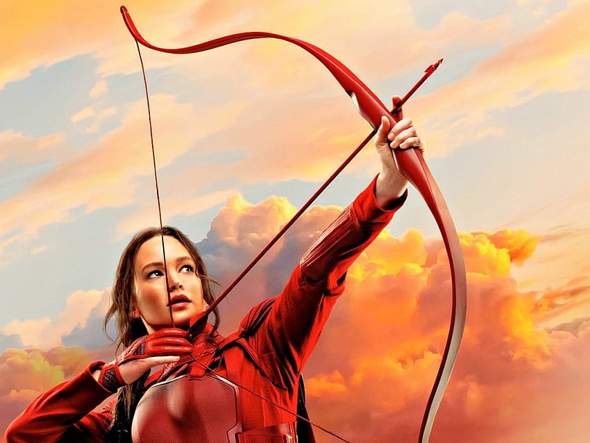 The Hunger Games, Jennifer Lawrence, merah, pemanah, gadis, panah, aktris, wanita Wallpaper HD