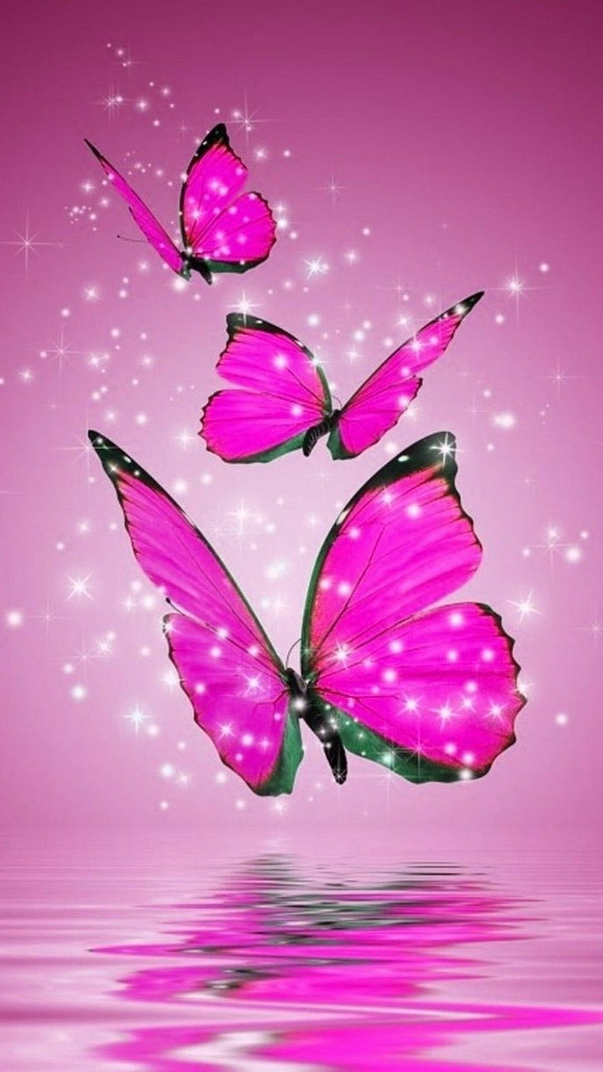 Pink Butterflies, Neon Pink Butterfly HD phone wallpaper
