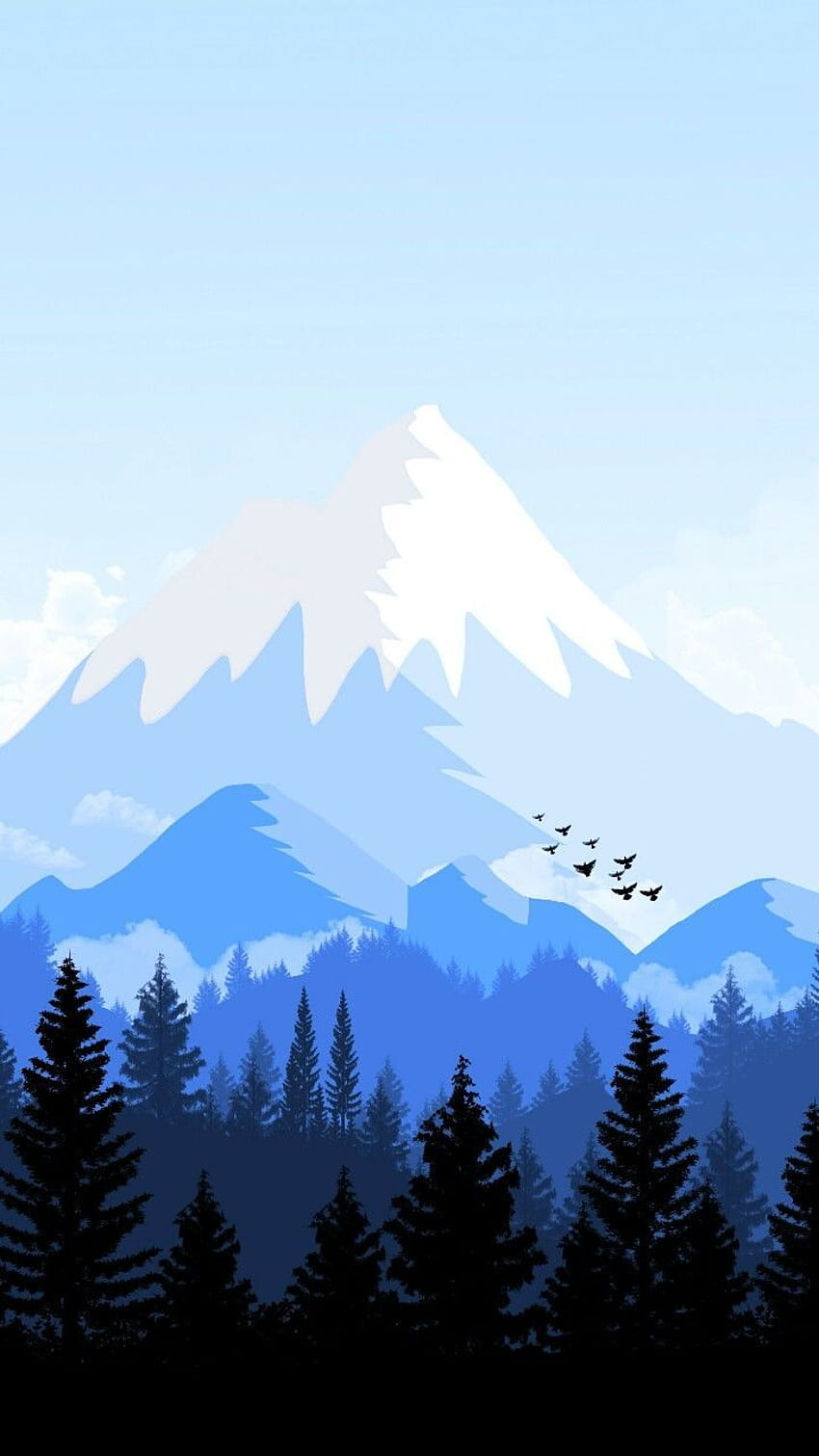 worthpin on Flat Design - Graphic illustration collection. iPhone winter, Art , Nature HD phone wallpaper