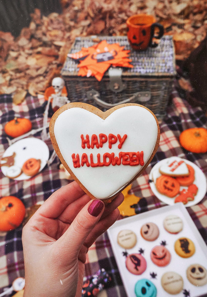Halloween, Cookies, Words, Hand, Picnic HD phone wallpaper