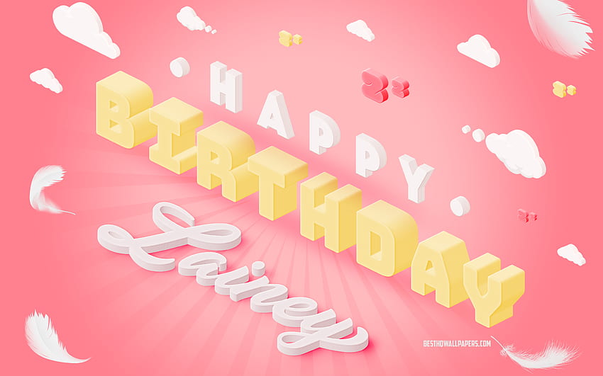 Happy Birtay Lainey, 3d Art, Birtay 3d Background, Lainey, Pink Background, Happy Lainey birtay, 3d Letters, Lainey Birtay, Creative Birtay Background HD wallpaper