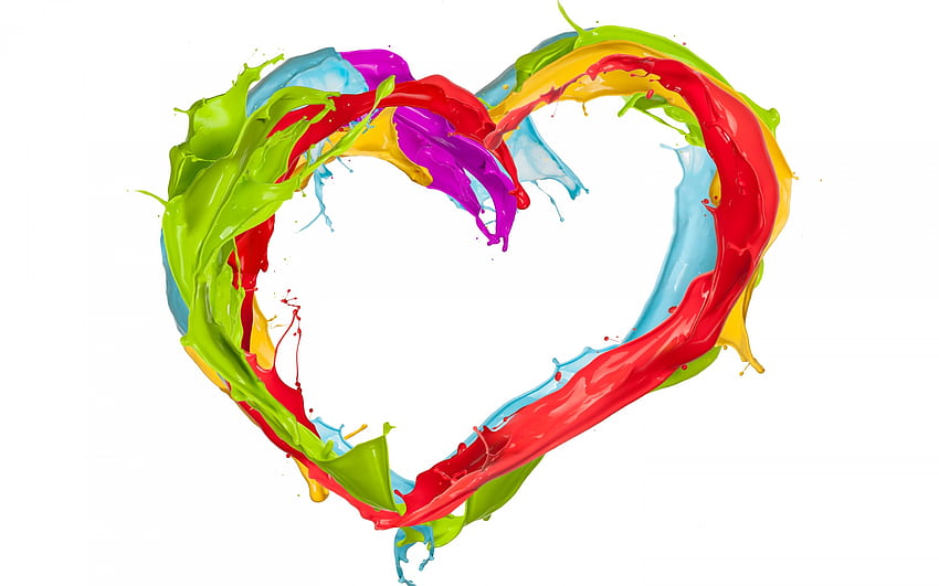 ความรัก เส้น สเปรย์ ระบายสี หัวใจ วอลล์เปเปอร์ HD