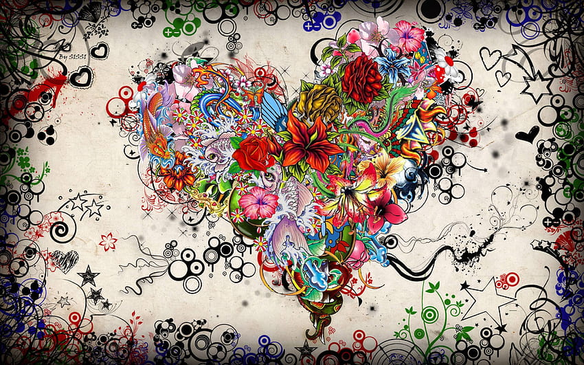 Coeur Tatouage Art Abstrait De Fond d'écran HD