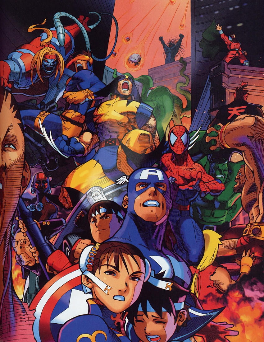 Marvel Süper Kahramanları Street Fighter'a Karşı, X Men Vs Street Fighter HD telefon duvar kağıdı