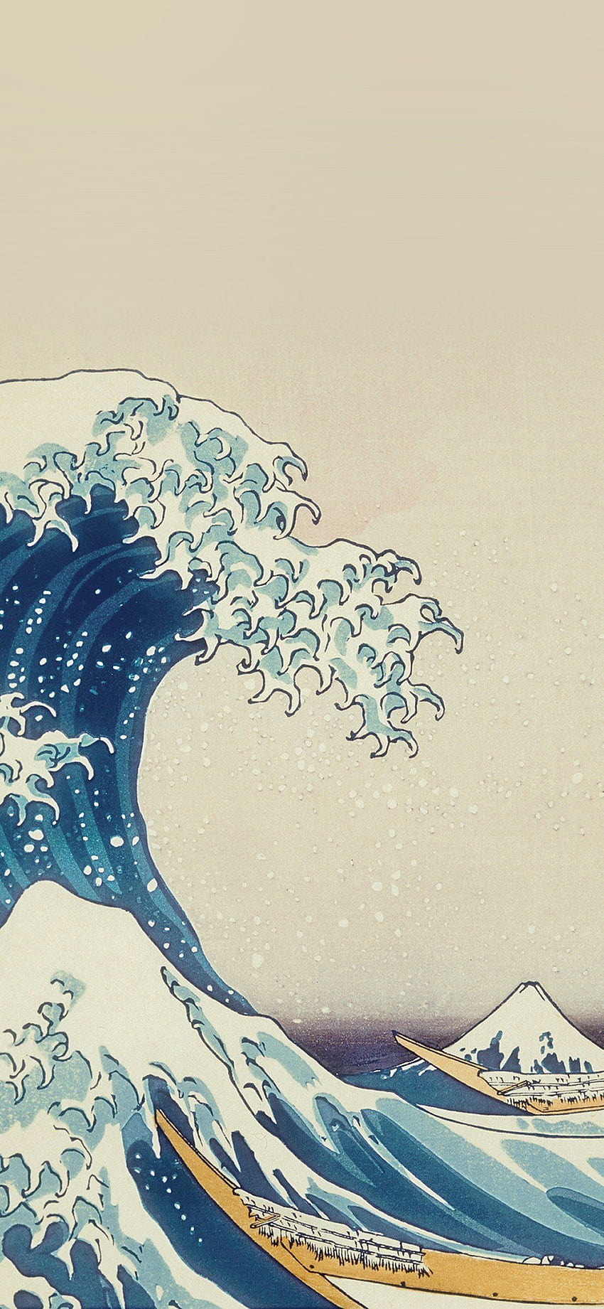 iPhoneX. wave art hokusai pintura ilustración de arte clásico, iPhone de arte tradicional japonés fondo de pantalla del teléfono