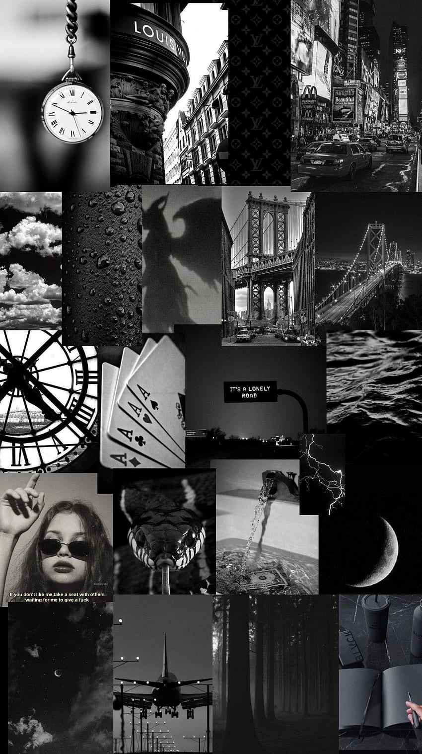 Black and white aesthetic background collage in 2021. Black aesthetic ...