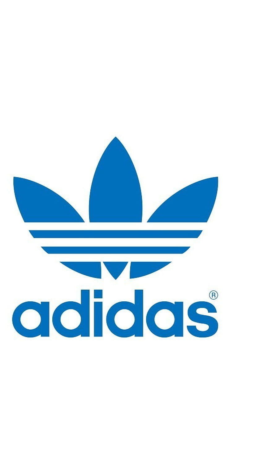 Logo Adidas, tekst, niebieski, pismo zachodnie, komunikacja • For You For & Mobile, symbol Adidas Tapeta na telefon HD