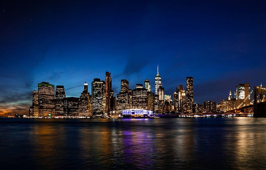 City, Lights, Usa, - New York Twilight HD wallpaper |
