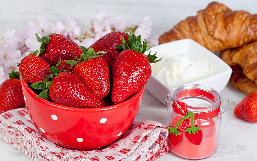 *Stroberi*, manis, kue, stroberi, merah, buah, makanan Wallpaper HD