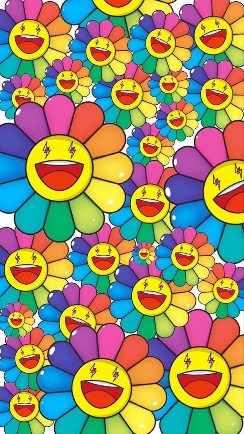 Takashi Murakami Flower Murakami flower Trippy iphone  Hippie HD phone  wallpaper  Pxfuel