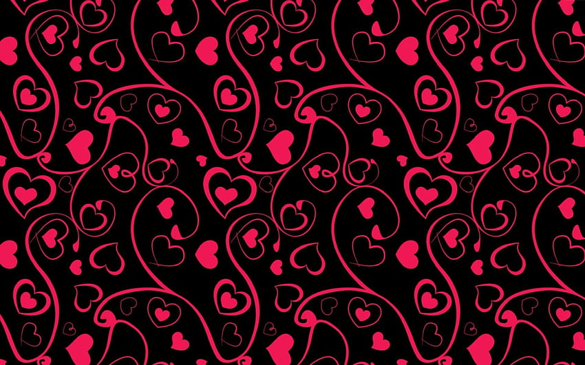 Hari Valentine Hati, Valentine, hitam, Hari Kasih Sayang, Valentine, merah, hati Wallpaper HD