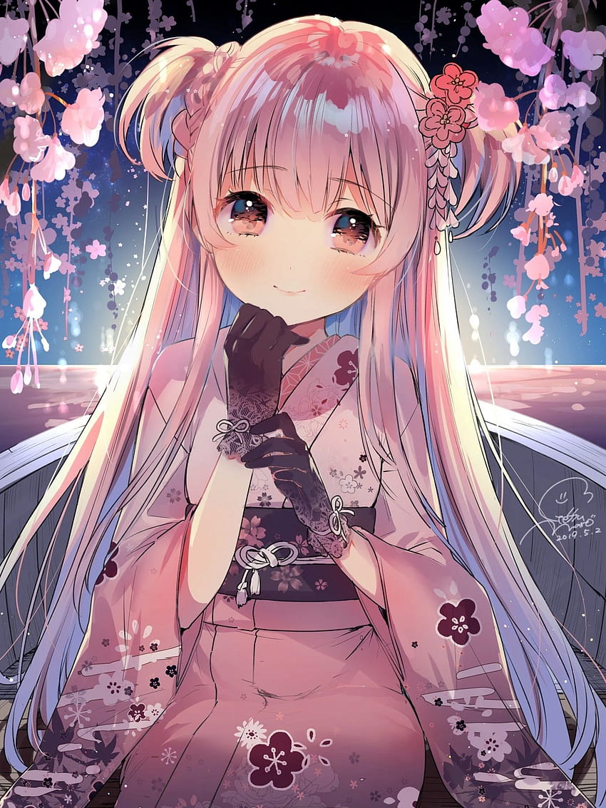 Anime-Mädchen, süßes Kawaii-Anime-Mädchen HD-Handy-Hintergrundbild