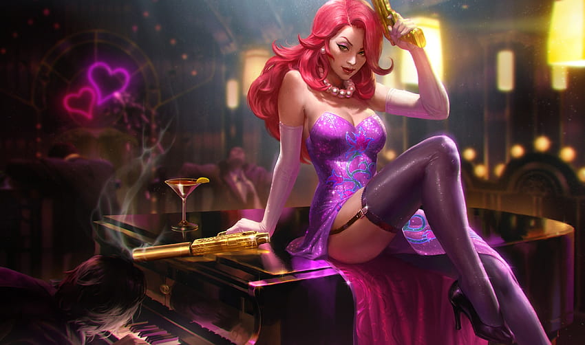 Miss Fortune, Pink, Fantasy, League of Legends, Spiel, Mädchen, Rotschopf HD-Hintergrundbild