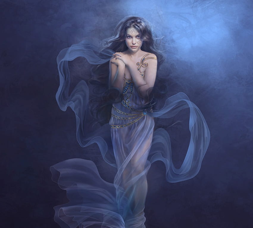 Free Download Im Fantasy Blue Tattoo Goddess Dress Beauty Cg Female Sexy Digital 5077