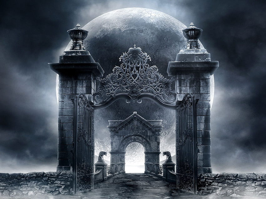 Architettura gotica. dark horror fantasy art gotico Sfondo HD