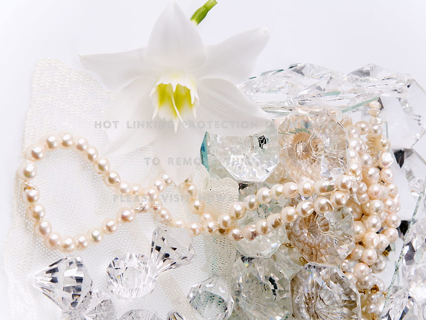 diamonds and pearls gemstones flower HD wallpaper