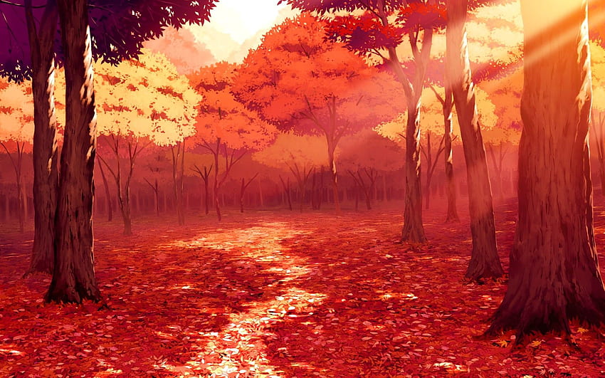Pixel Art d'automne, Pixel Art rouge Fond d'écran HD