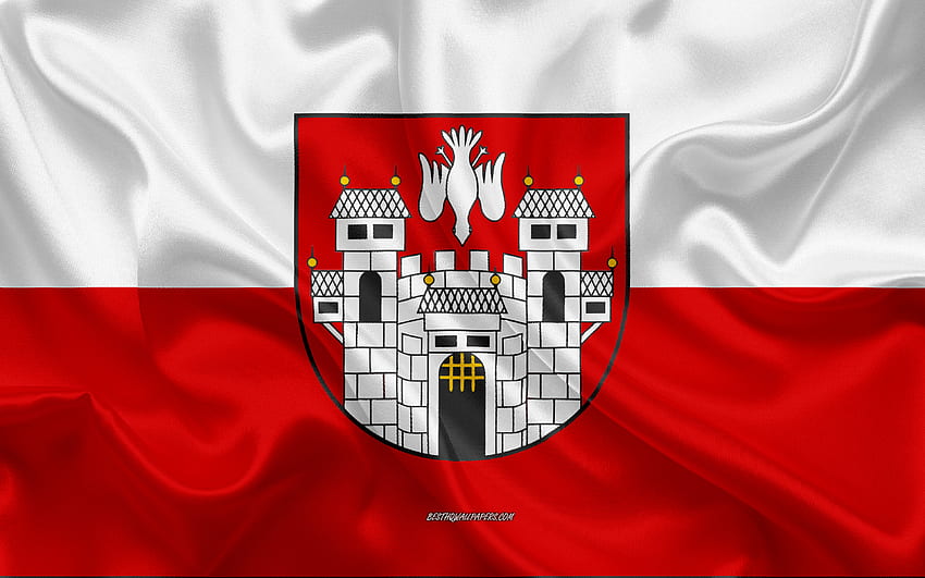 Flag of Maribor, , silk texture, Maribor, Slovenian city, Maribor flag, Slovenia HD wallpaper