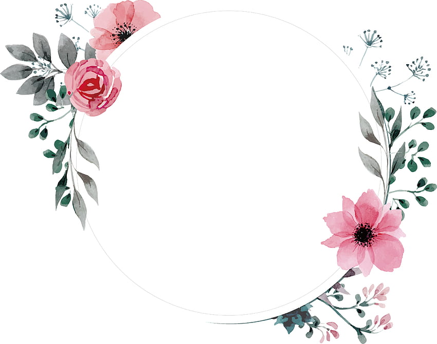 Fleur Peinte Rose Cadre Main Clipart - Vectors Frame Vintage Flower Png Transparent Png - Large Size Png Fond d'écran HD