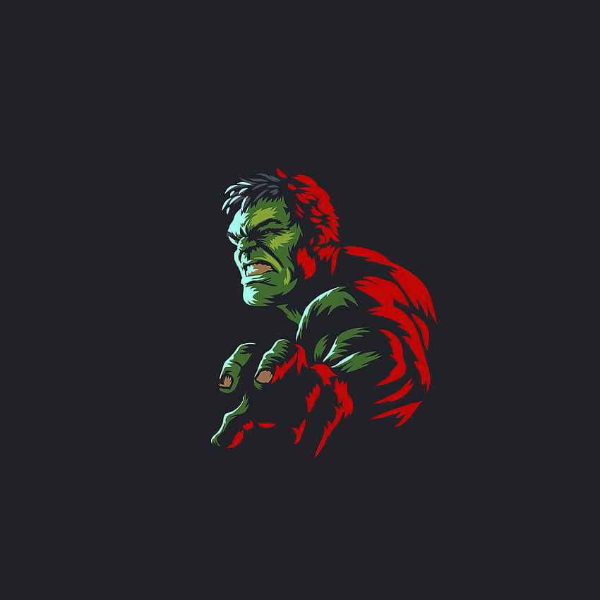 Hulk, arte minimalista, héroe de Marvel. fondo de pantalla del teléfono