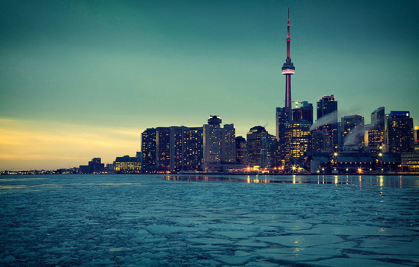 the city, lights, ice, Toronto for , section город, Torento HD wallpaper