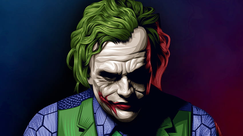 Joker Heath Ledger Illustration Artwork, Creative Joker HD wallpaper