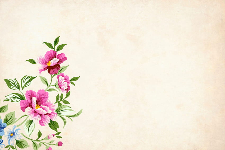 Flores florecientes, , floral, borde, marco de jardín, vintage • Para ti Para y móvil fondo de pantalla