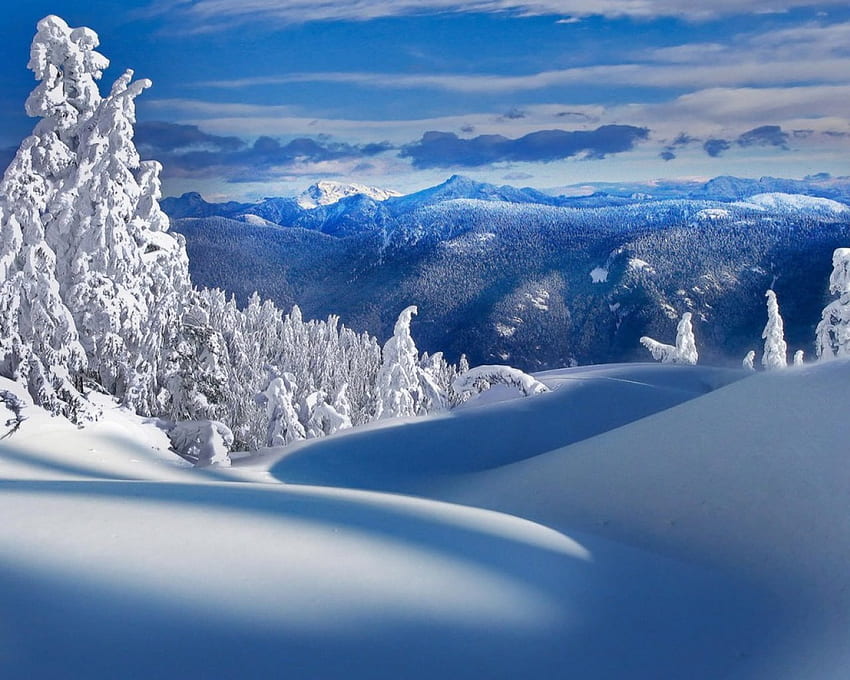 Inverno Montagne, inverno, neve, freddo, nuvole, cielo, montagne, ghiaccio Sfondo HD