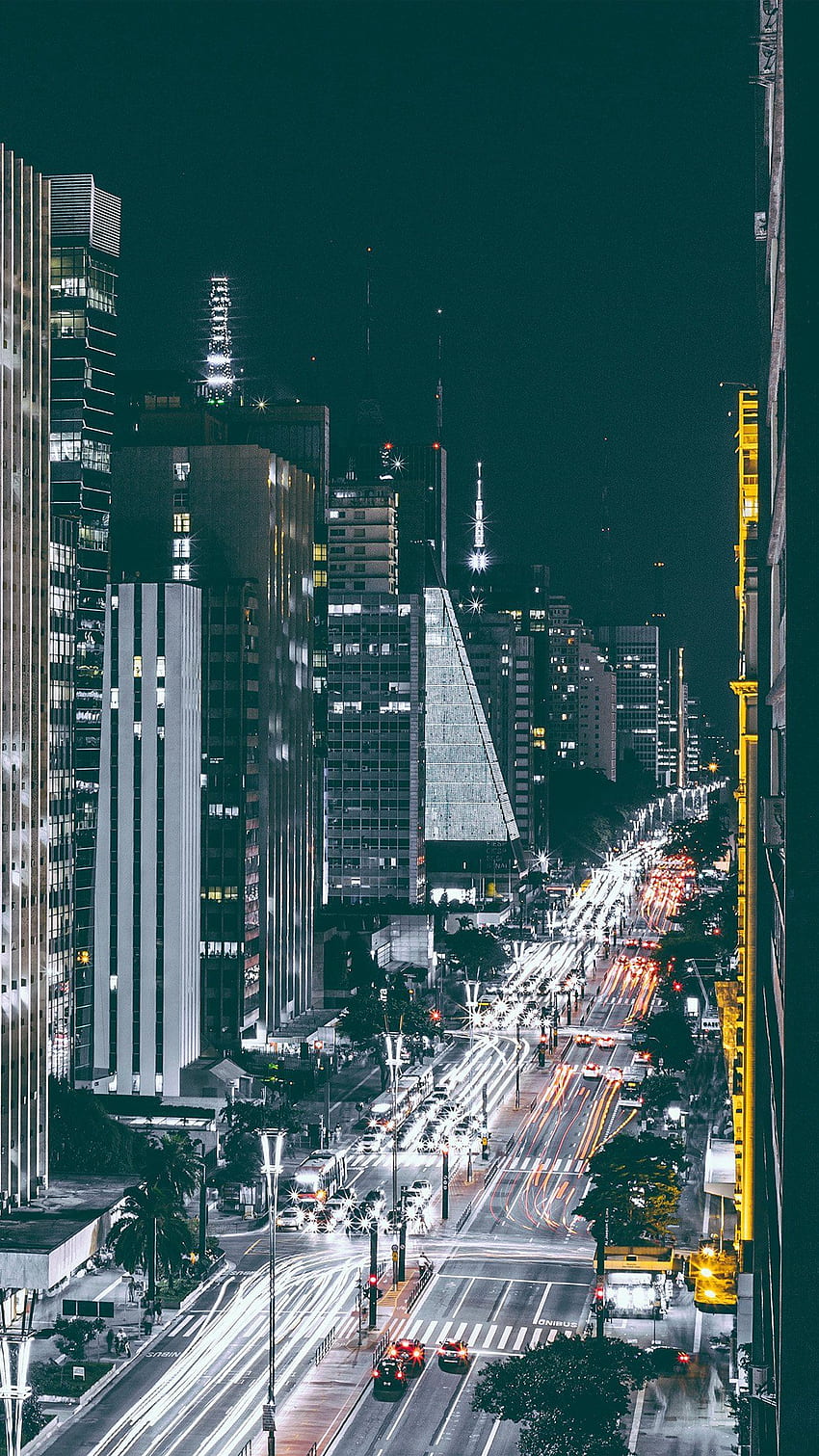 Cool City Night View Urban Street Iphone6 ​​Plus, ville de Sao Paulo Fond d'écran de téléphone HD