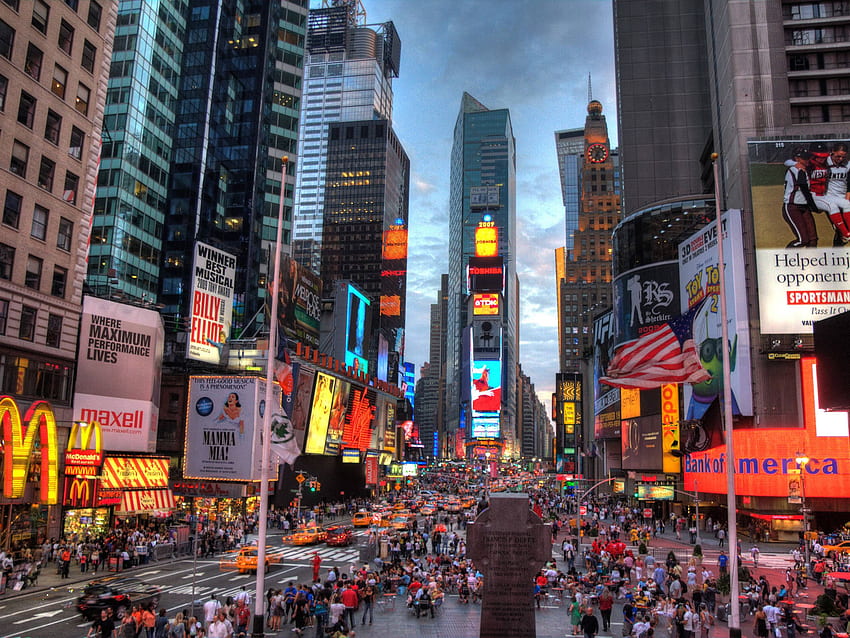 New York City Time Square, śliczny NYC Tapeta HD