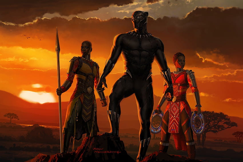 HQ di 'Black Panther' Banner di Ryan Meinerding. Ryan, Pantera Nera 2018 Film Sfondo HD