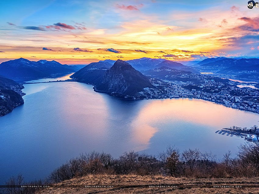 Mesmerizing view of Lugano, Switzerland HD wallpaper