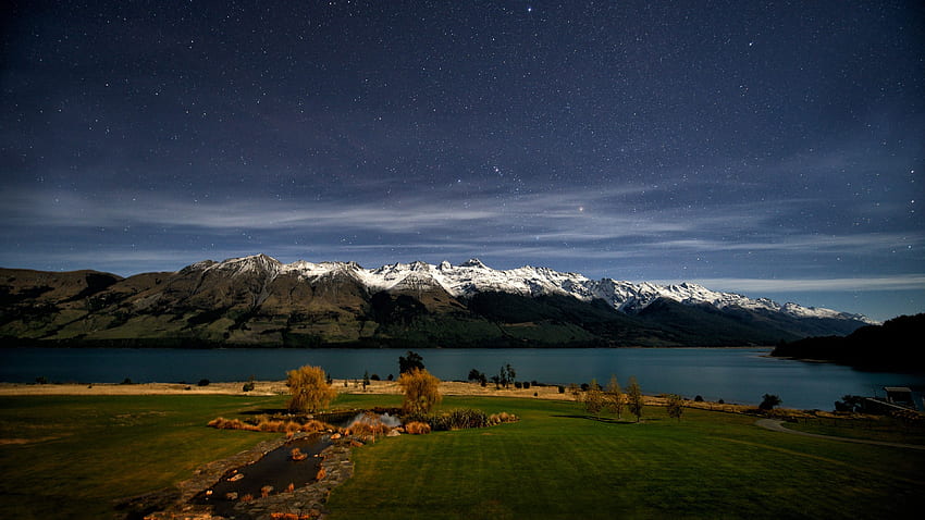 Nova Zelândia, , Queenstown, Lago, Snow Mountain Lake papel de parede HD