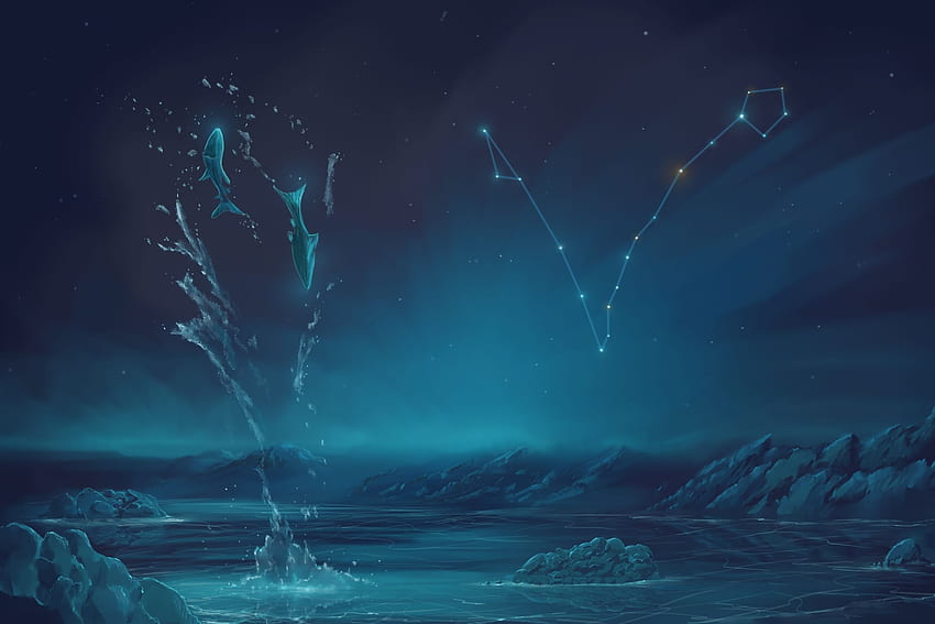 Pisces Constellation, Constellation Art HD wallpaper