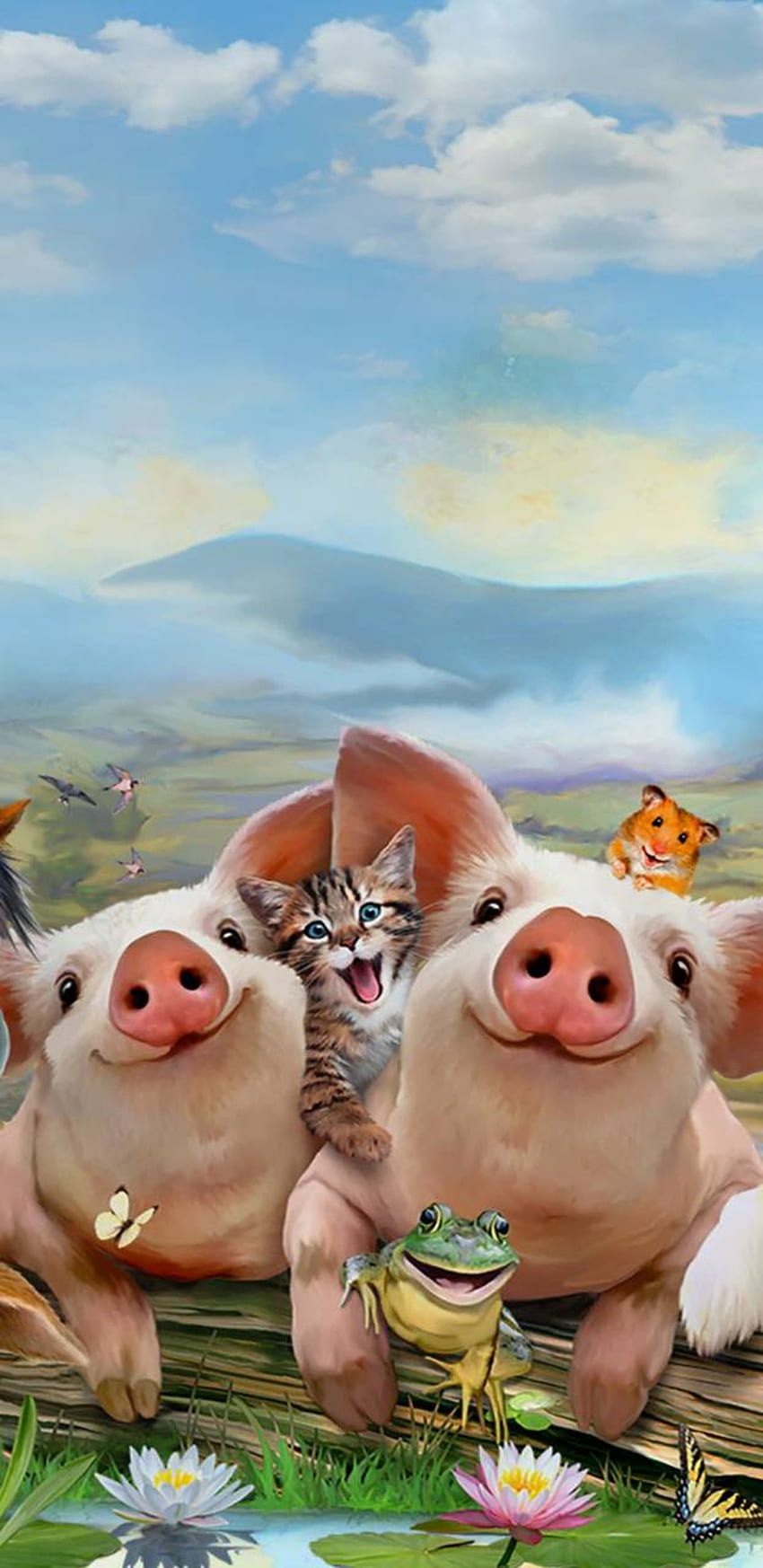 Piggy Farm Selfie and Background HD phone wallpaper | Pxfuel