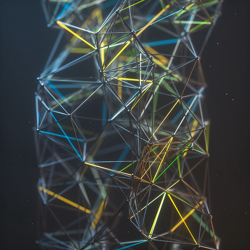 Structure, 3D, Lines, Grid, Connections, Connection HD phone wallpaper