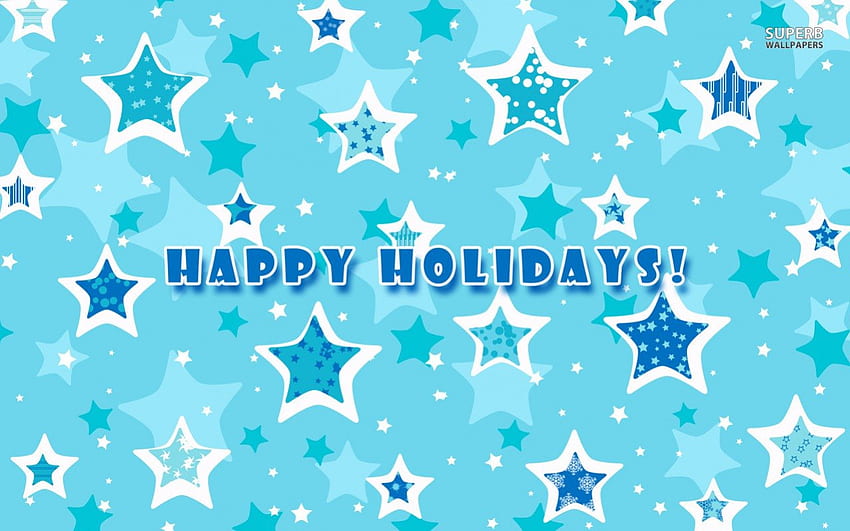 Happy Holidays Blue Stars, Stars, Holidays, Blue, Happy HD wallpaper