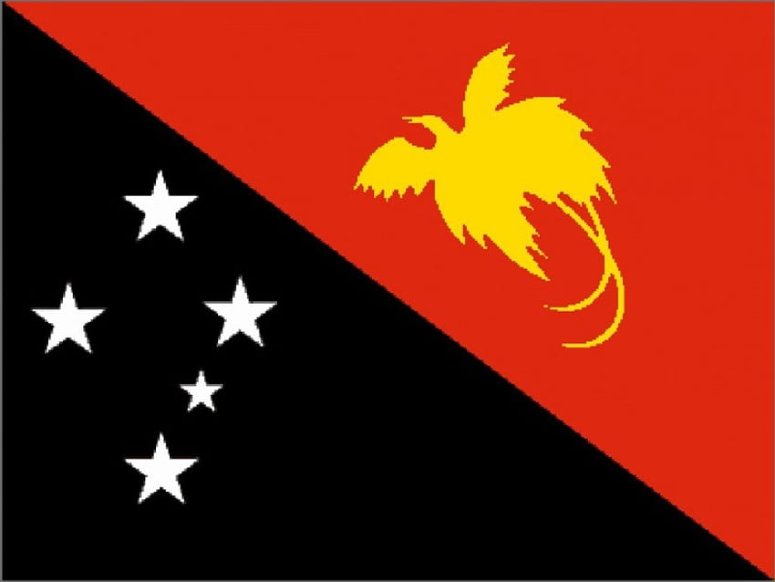 Papua Yeni Gine Bayrağı, papua yeni gine, bayrak, kırmızı siyah HD duvar kağıdı