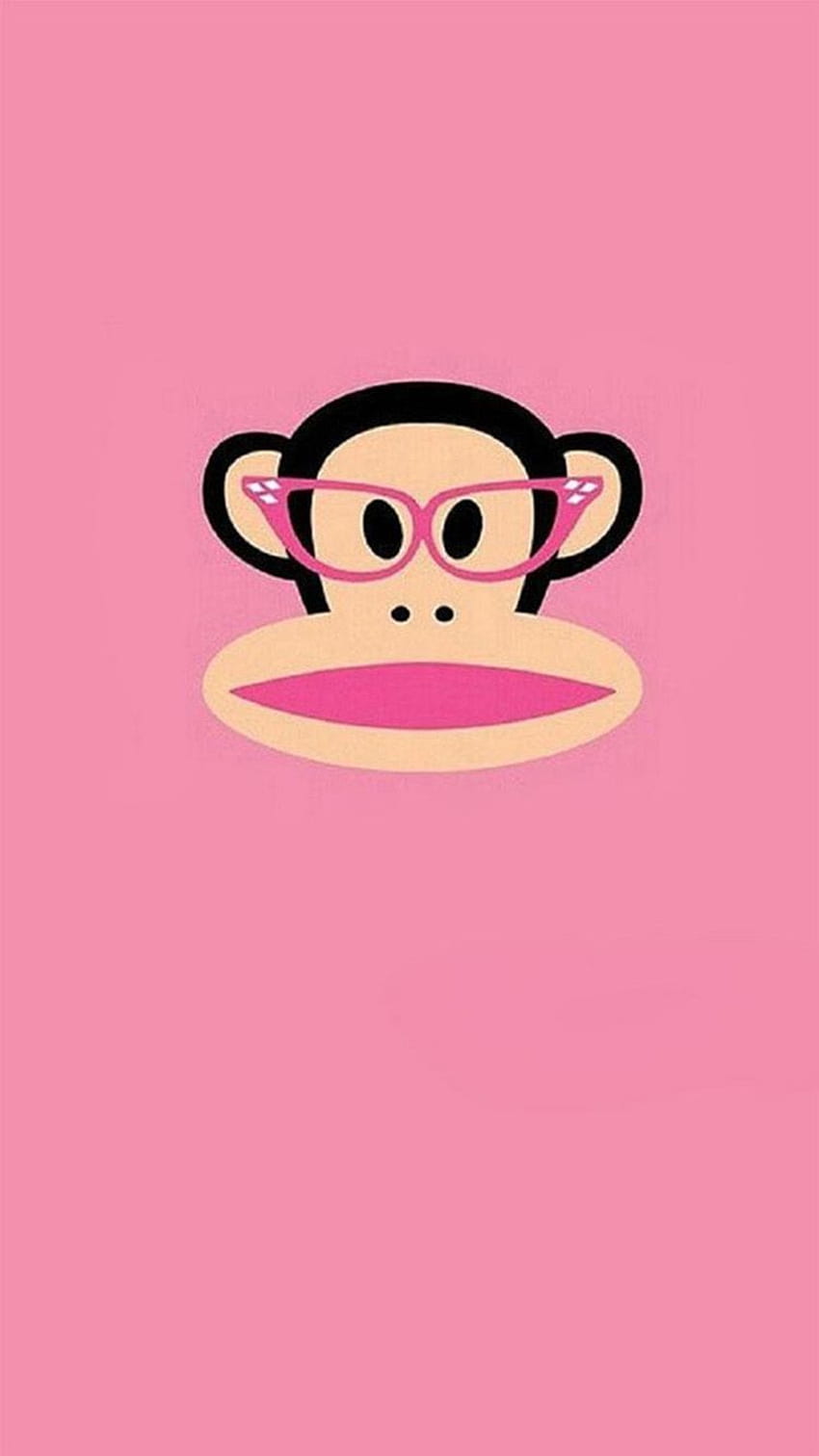고양이 눈 안경을 쓴 핑크 폴 프랭크. 귀여운 아이폰 6 25, 귀여운 원숭이 HD 전화 배경 화면