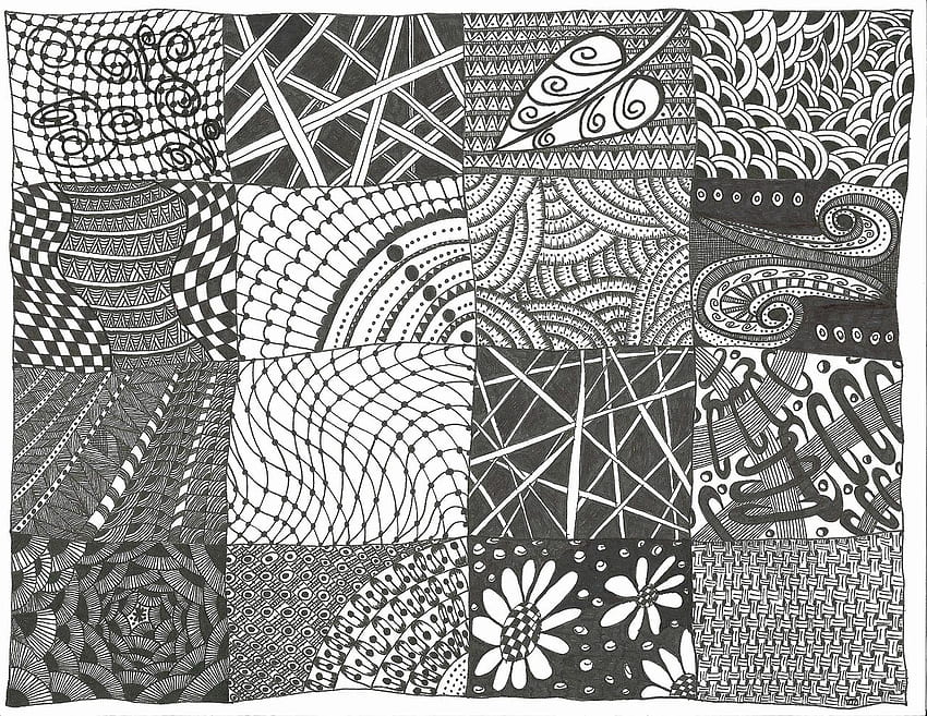 Zentangle Patterns за печат Луксозен печат - Zen Doodle HD тапет